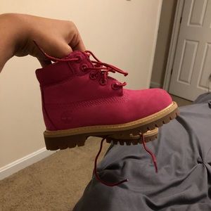 Toddler hot pink Timberlands. 8.5